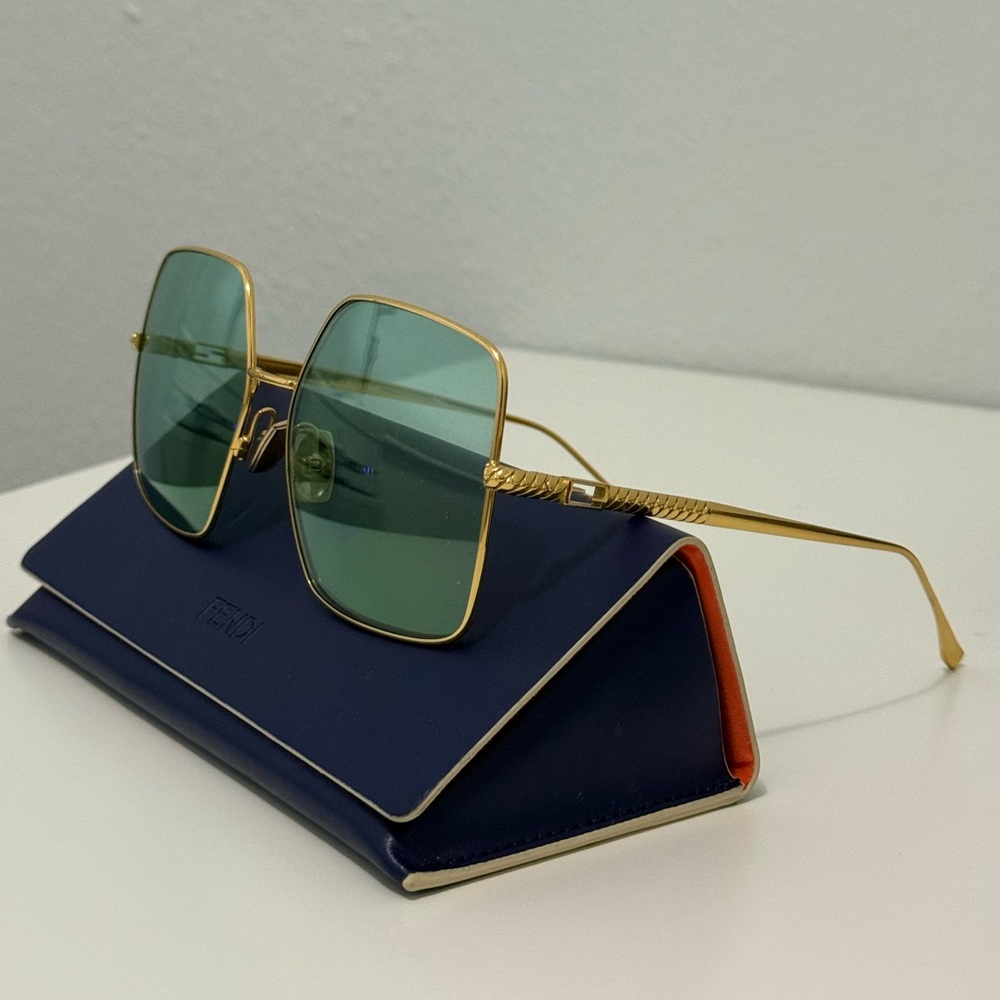 Fendi Gold and Green Sunglasses